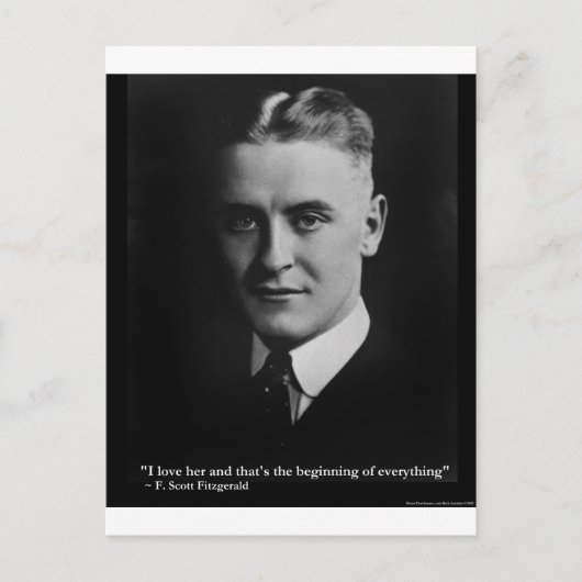 Scott Fitzgerald "Liebe/Beginning" Zitatgeschenke Postkarte (Vorderseite)