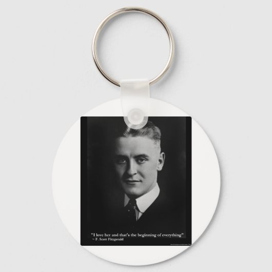 Scott Fitzgerald "Liebe/Beginning" Zitatgeschenke Schlüsselanhänger (Vorderseite)