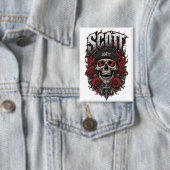 Scott Gothic Schädel personalisierter Namensentwur Button (Insitu)