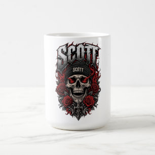 Scott Gothic Schädel personalisierter Namensentwur Kaffeetasse