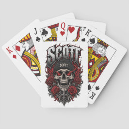 Scott Gothic Schädel personalisierter Namensentwur Spielkarten