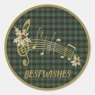 Scott Green Modern Original Scottish Tartan Runder Aufkleber