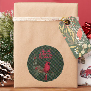 Scott Green Modern Scottish Tartan Weihnachten Runder Aufkleber