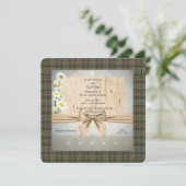 Scott Green Weathered Tartan Garden Wedding Einladung (Stehend Vorderseite)