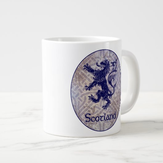 Scott Lion Navy Blue Celtic Knot Jumbo-Tasse (Vorderseite Rechts)