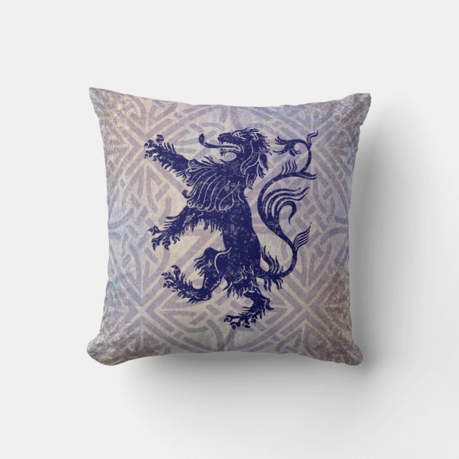 Scott Lion Navy Blue Celtic Knot Kissen (Vorderseite)