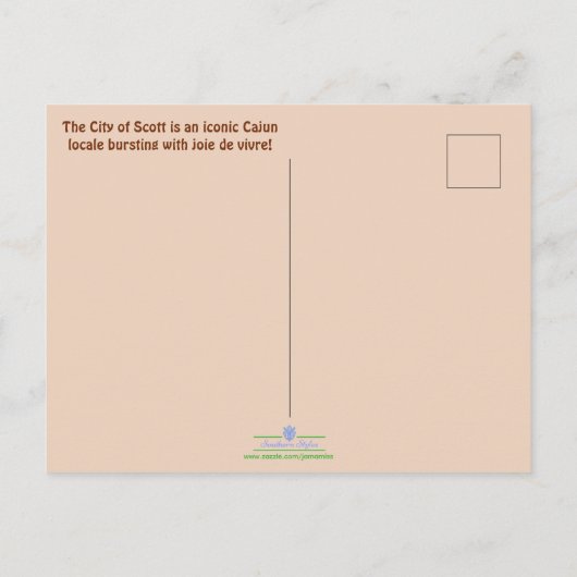Scott, Louisiana  Postkarte (Rückseite)