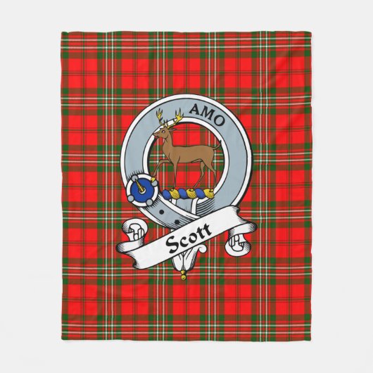 Scott Modern Clan Abzeichen Tartan Kariert Fleecedecke (Vorderseite)
