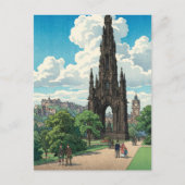 Scott Monument of Edinburgh Japanese Woodblock Pri Postkarte (Vorderseite)