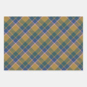 Scott Mustard Blue Modern Scottish Tartan Geschenkpapier Set (Vorderseite)