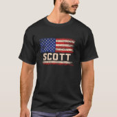 Scott Nachname Shirt Scott Name American Flag (Vorderseite)