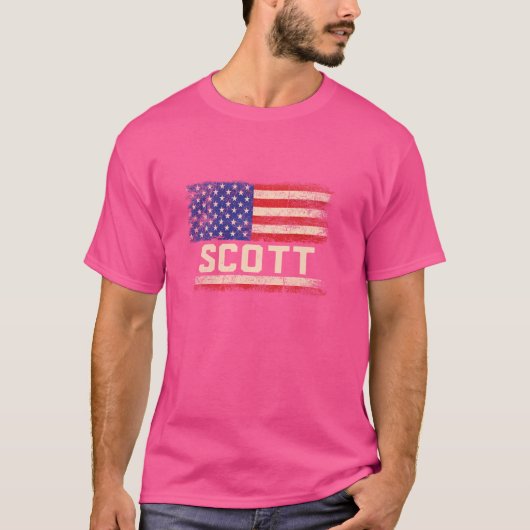 Scott Nachname Shirt Scott Name American Flag (Vorderseite)
