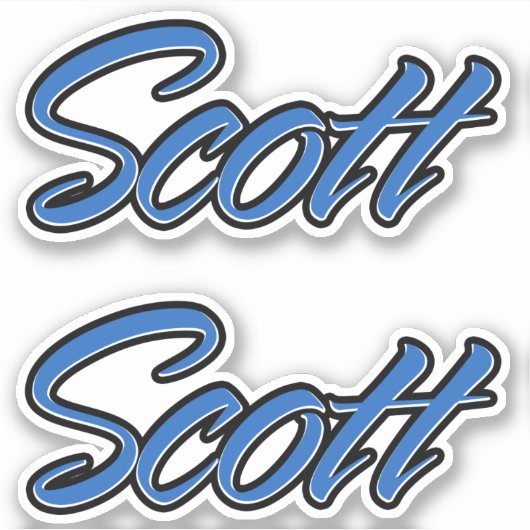 Scott Name blue Aufkleber Sticker Stickerset (Vorderseite)
