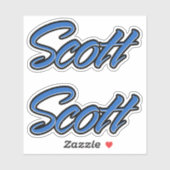 Scott Name blue Aufkleber Sticker Stickerset (Blatt)