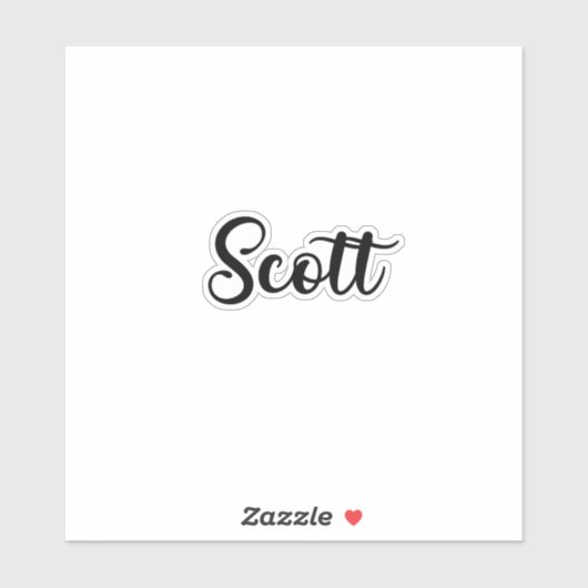 Scott Name - Handgeschriebene Kalligrafie Aufkleber (Blatt)