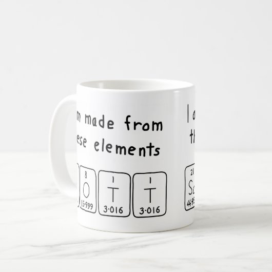 Scott Periodenname Tasse (Vorderseite Links)