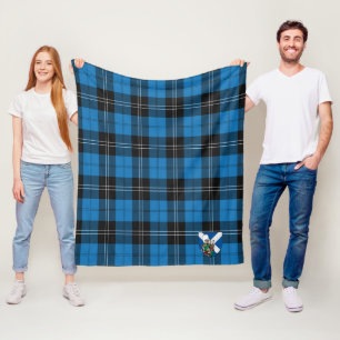 Scott Ramsay Blue Ancient Tartan Kariert Fleecedecke