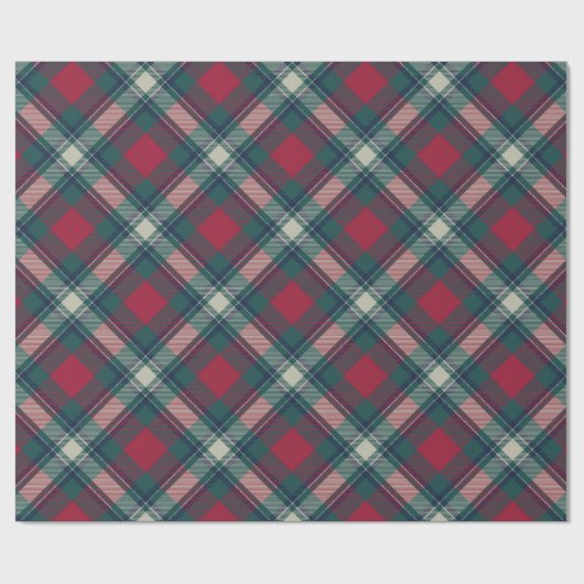 Scott Red Green Modern Scottish Tartan Geschenkpapier (Flach)