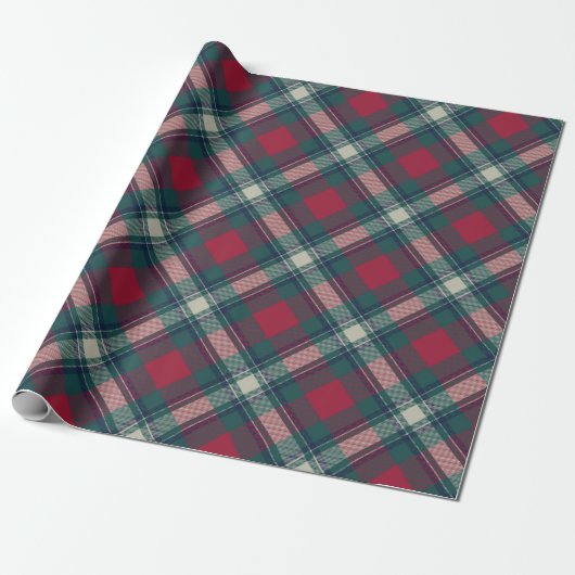 Scott Red Green Modern Scottish Tartan Geschenkpapier (Ungerollt)