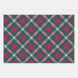 Scott Red Green Modern Scottish Tartan Geschenkpapier Set