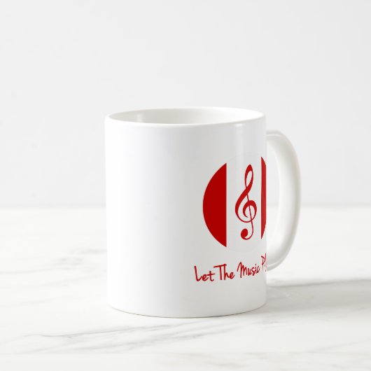 Scott Ruhs Logo und Lass The Music Play! Kaffeetasse (VorderseiteRechts)