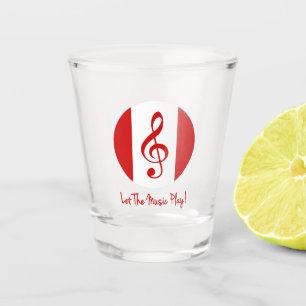 Scott Ruhs Logo und Lass The Music Play! Schnapsglas