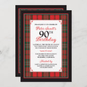 Scott Tartan Einladung zum 90. Geburtstag (Vorne/Hinten)