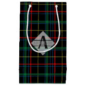 Scott Tartan Monogram Green Red Black Kleine Geschenktüte (Vorderseite)