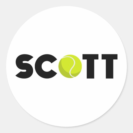Scott Tennis Runder Aufkleber (Vorderseite)