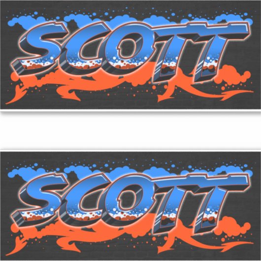 Scott Vorname Name Graffiti Aufkleber Sticker (Vorderseite)