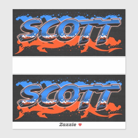 Scott Vorname Name Graffiti Aufkleber Sticker (Blatt)