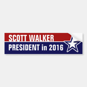 Scott Walker 2016 Autoaufkleber