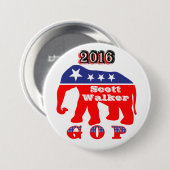 Scott Walker 2016 - Roter, Weißer & Blauer Elefant Button (Vorne & Hinten)