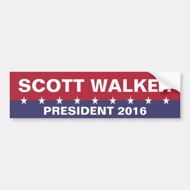 SCOTT WALKER für den Präsidenten 2016 Autoaufkleber (Vorne)