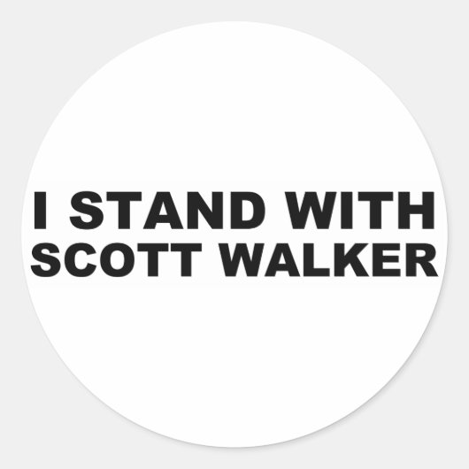 Scott Walker I Stand Runder Aufkleber (Vorderseite)