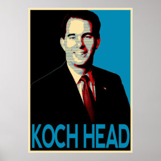 Scott Walker — Koch Head Poster