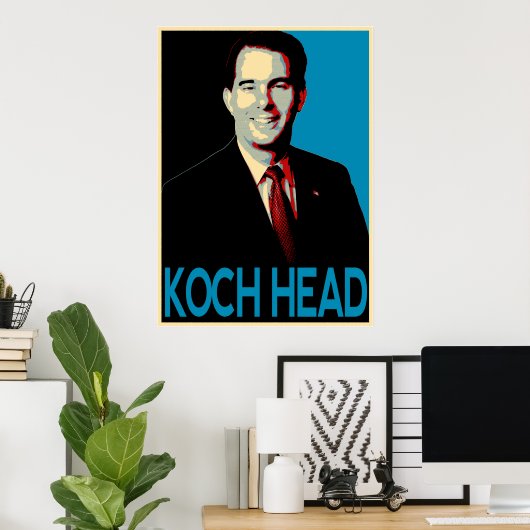 Scott Walker — Koch Head Poster (Heimbüro)
