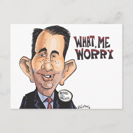 Scott Walker macht sich Sorgen Postkarte (Vorderseite)