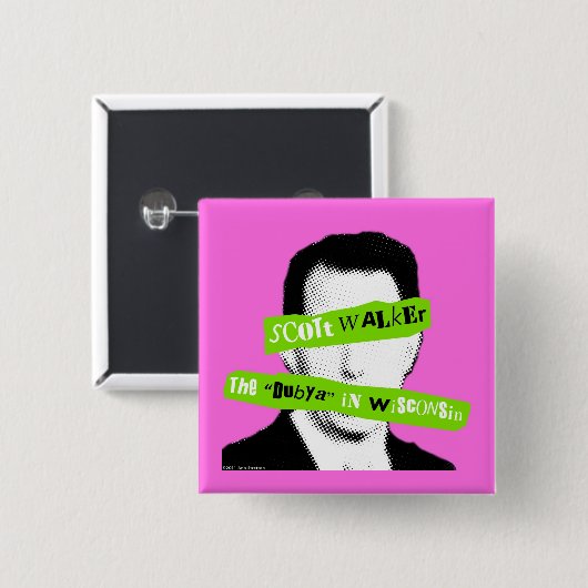 Scott-Wanderer das "Dubya" in Wisconsin Button (Vorne & Hinten)