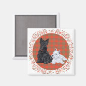 Scottie Adult & Westie Puppy Magnet (Vorderseite/Rückseite)