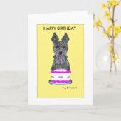 SCOTTIE-ALLES GUTE ZUM GEBURTSTAG KARTE (Gelbe Blume)