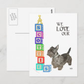Scottie Alphabet Blocks Postkarte (Vorne/Hinten)