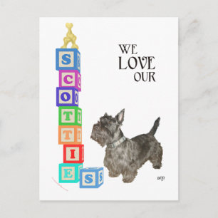 Scottie Alphabetwürfel Postkarte