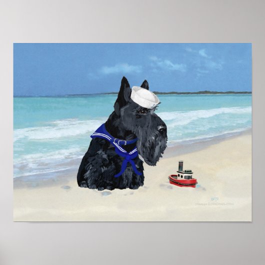 Scottie am Strand Poster (Vorne)