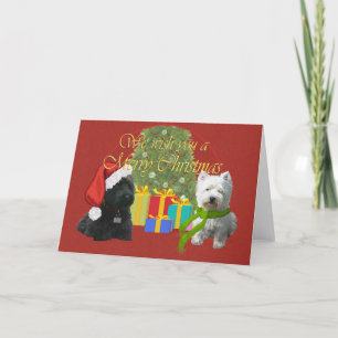 Scottie and Westie Christmas Wish Feiertagskarte
