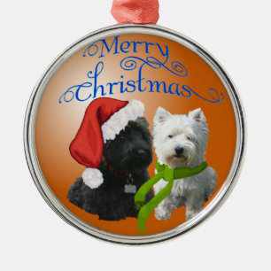 Scottie and Westie Ornament Aus Metall