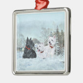 Scottie and Westies Ornament Aus Metall (Links)