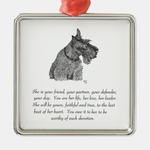 Scottie-Andenken-Ornament Silbernes Ornament