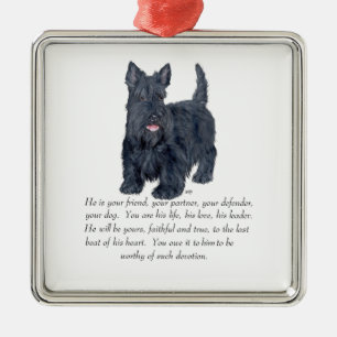 Scottie-Andenken-Schmuckanhänger - MÄNNLICH Silbernes Ornament