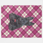 Scottie auf Tartan Fleecedecke (Vorderseite (Horizontal))
